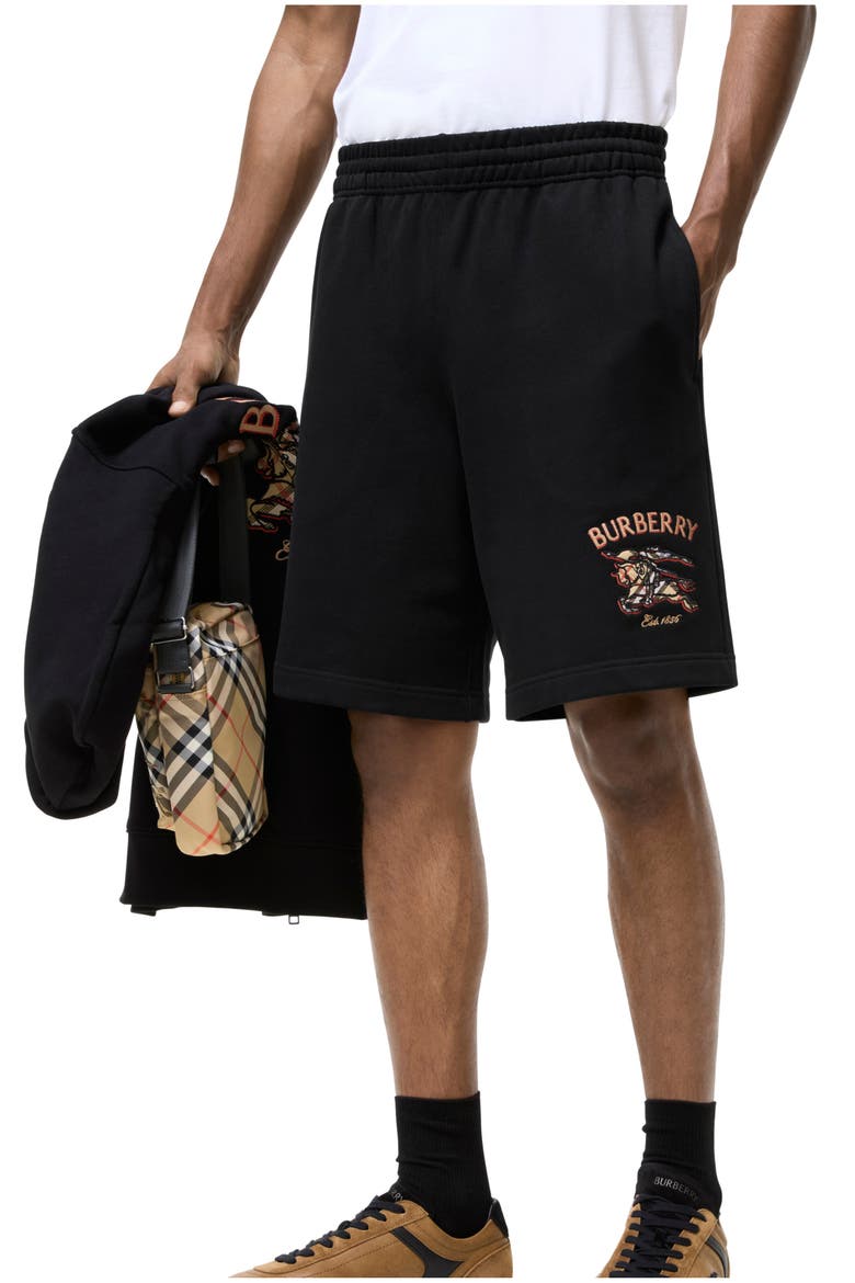 Knight Check Cotton Shorts, Main, color, Black