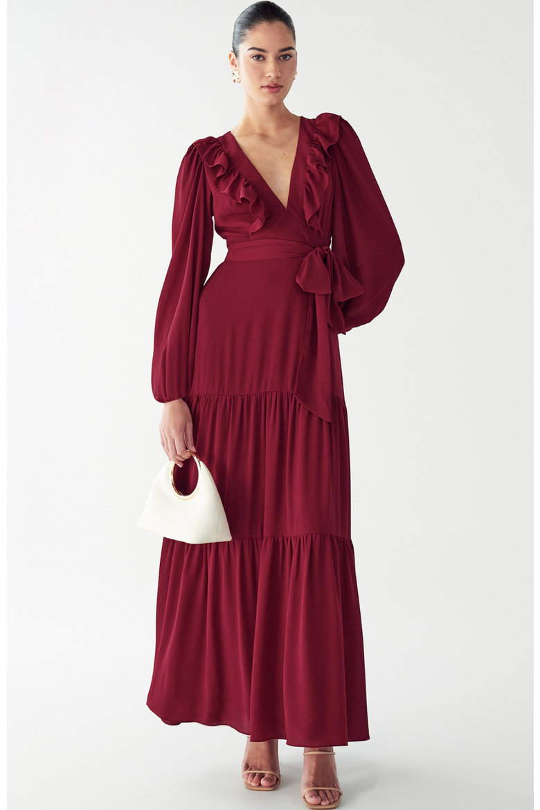 Tylah Maxi Dress, Alternate, color, Burgundy