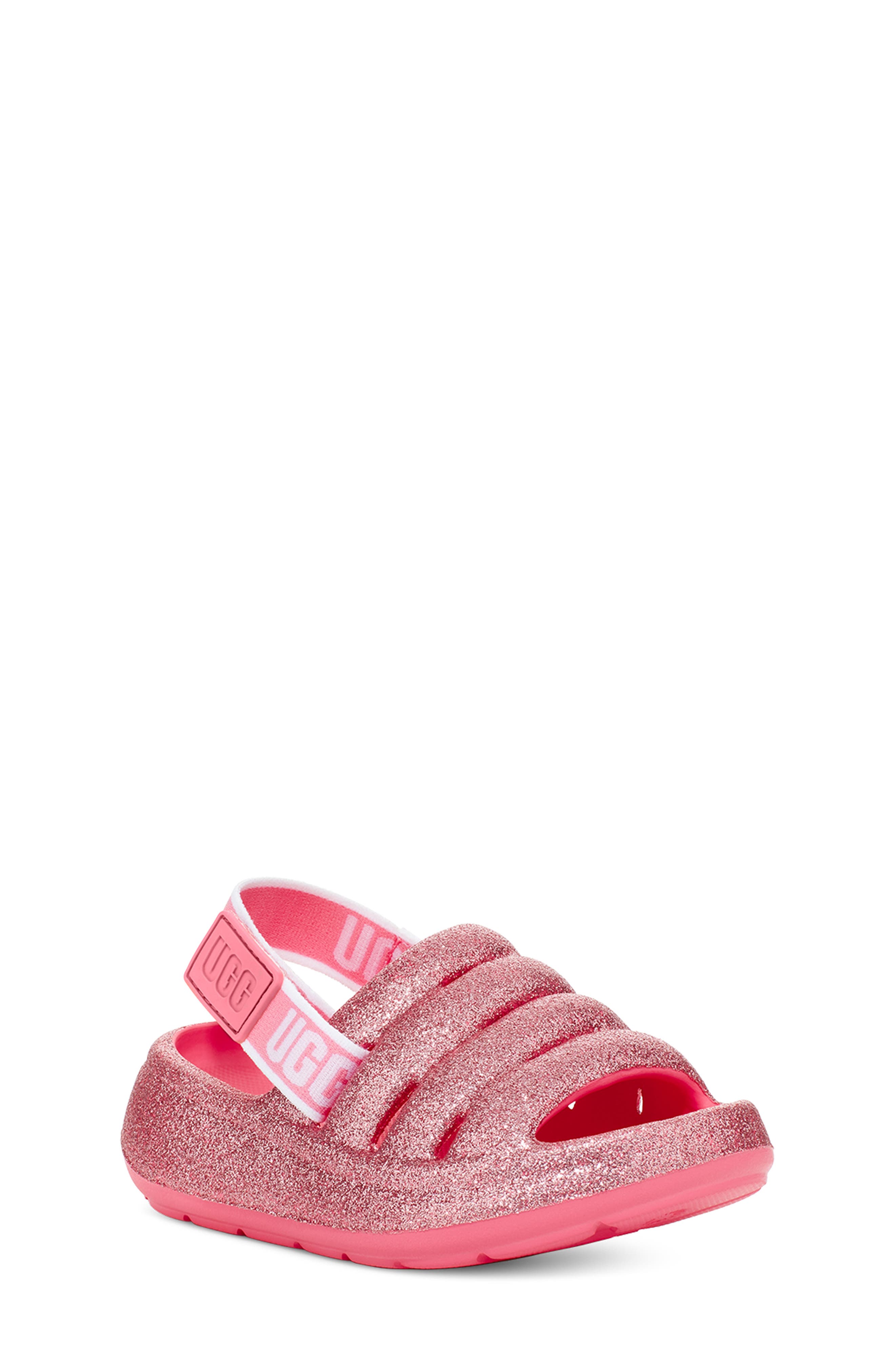 UGG<sup>®</sup> Kids' Sport Yeah Glitter Slingback Sandal, Main, color, 