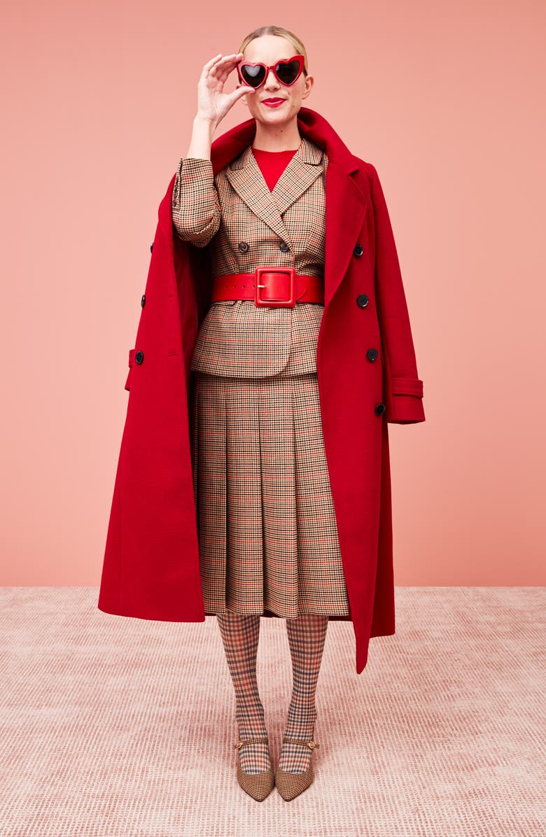 Halogen<sup>®</sup> x Atlantic-Pacific Long Wool Blend Trench Coat, Alternate, color,