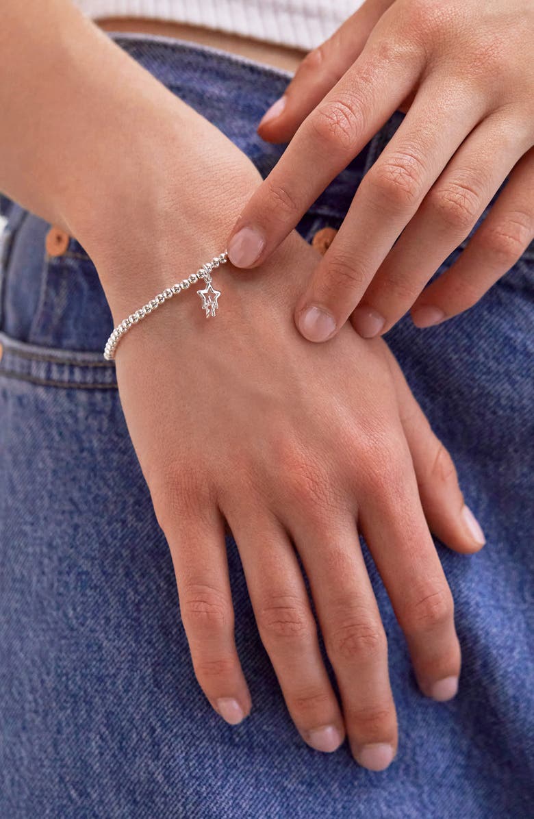 Estella Bartlett Double Star Sienna Bracelet, Alternate, color, Silver