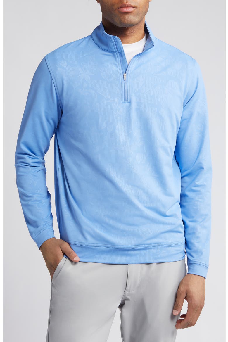 Perth Shadow Floral Performance Quarter Zip Pullover, Main, color, BONNET