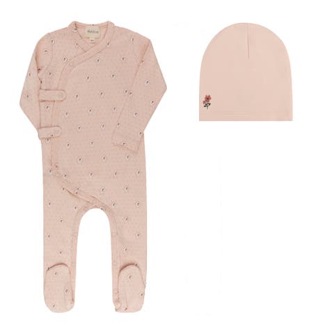 Floral Dot Collection - Footie & Beanie