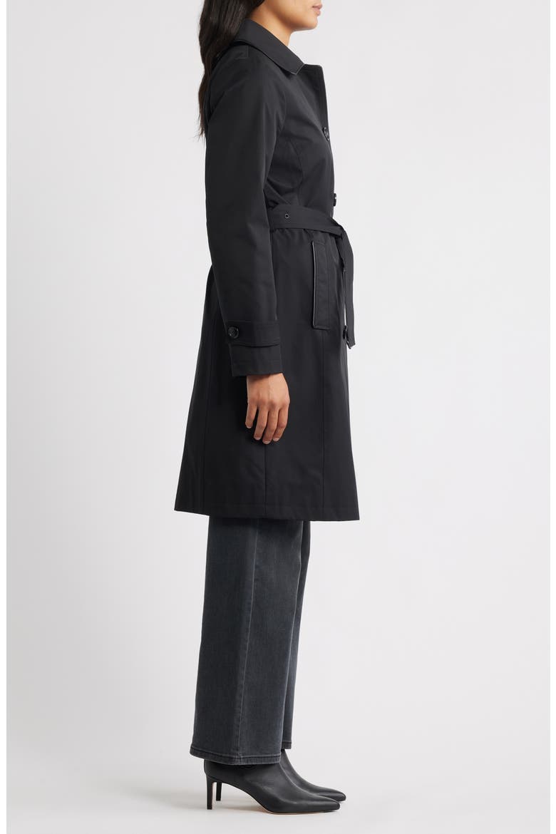 Water Resistant Belted Trench Coat, Alternate, color, BLACK