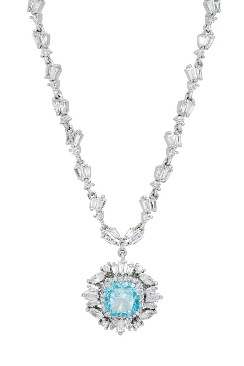 Cubic Zirconia Pendant Necklace, Main, color, WHITE