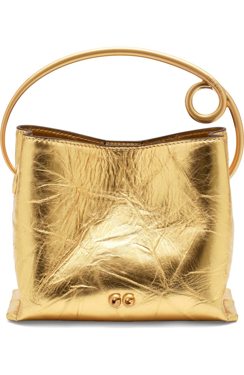 Cult Gaia Lalli Metallic Leather Top Handle Bag, Main, color,