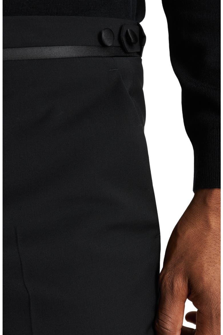 Poker Slim Fit Wool Blend Pants, Alternate, color, BLACK