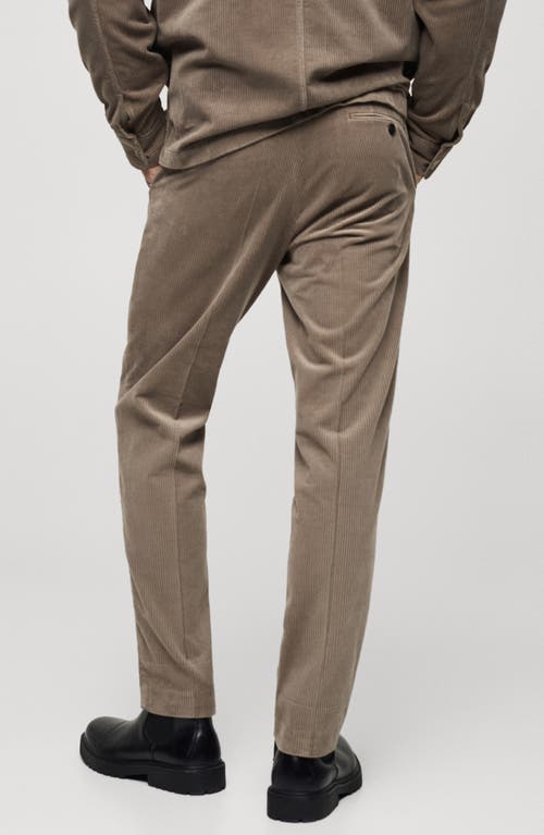 Mango Regular Fit Cotton Corduroy Chinos In Brown