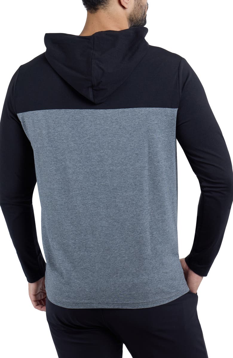 XRAY Colorblock Hooded Sweatshirt, Alternate, color, Black/ Heather Charcoal