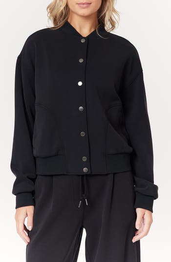 Scotch & Soda Jersey Bomber Jacket In Black