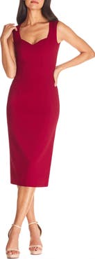 Dress the Population Elle Sweetheart Neck Sheath Midi Dress