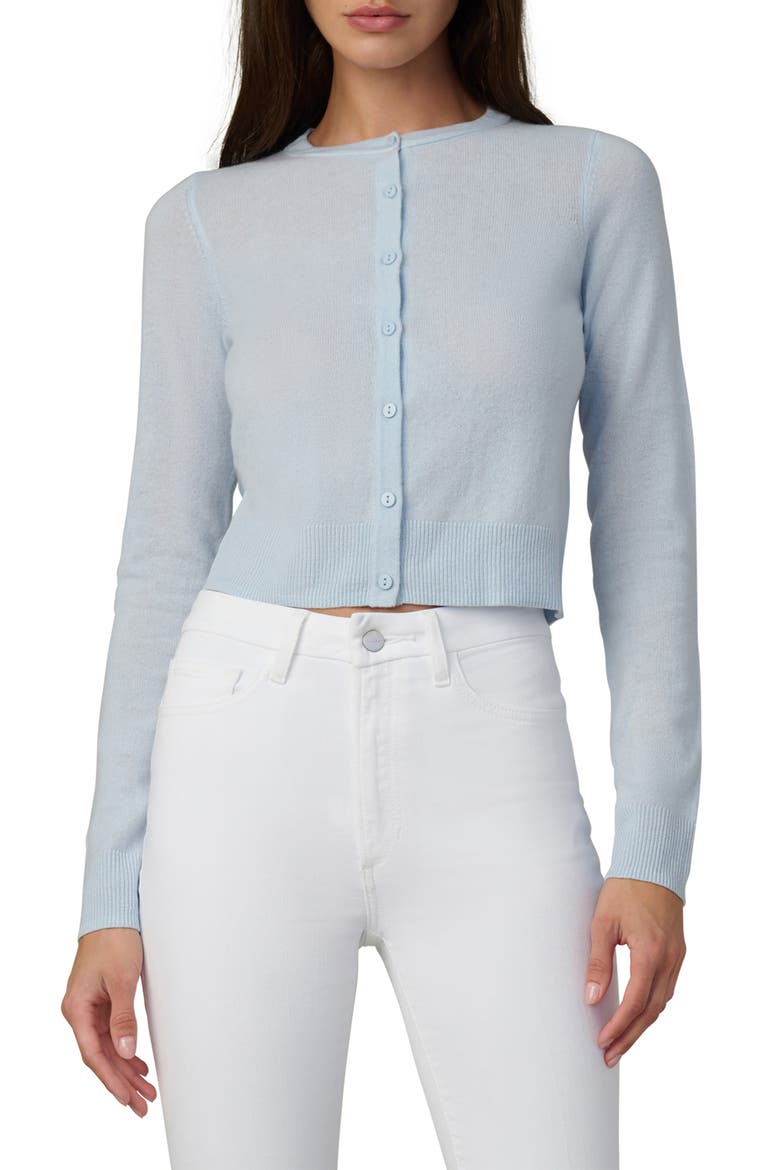 The Dani Crop Cashmere Cardigan, Main, color, POWDER BLUE