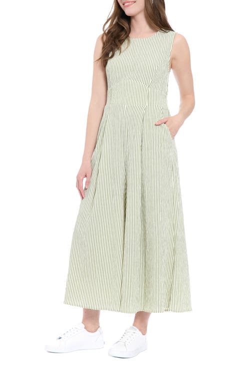 Stripe Crop Wide Leg Jumpsuit (Petite)
