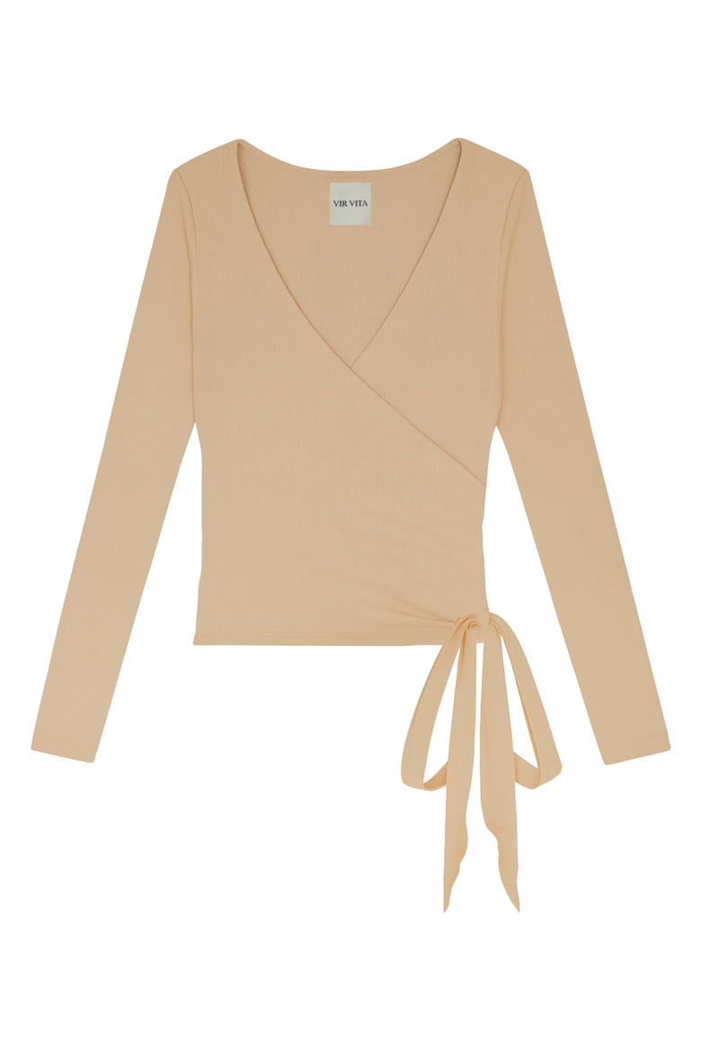Margot Wrap Top, Main, color, Toffee