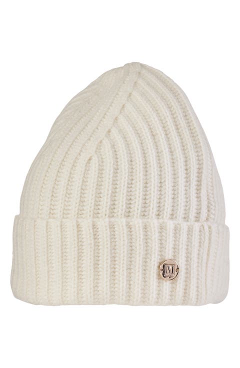 Cashmere Ribbed Knit Beanie