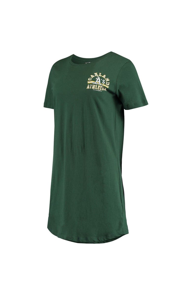 5TH AND OCEAN BY NEW ERA Women's 5th & Ocean by New Era Green Oakland Athletics Tee Dress, Alternate, color,