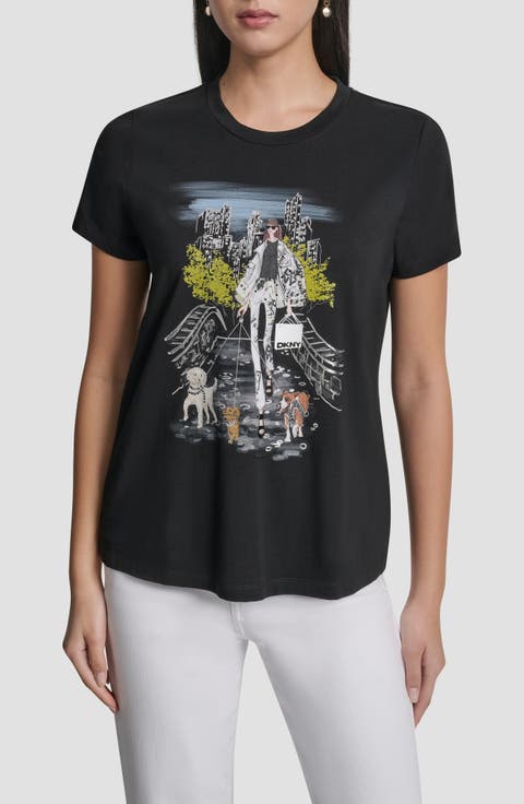 Crystal Embellished Central Park Conversational Graphic T-Shirt