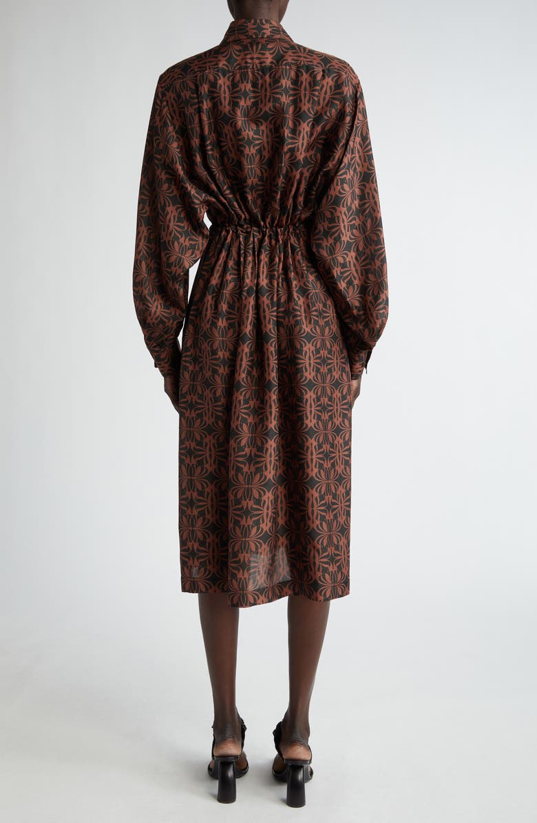 Dries Van Noten Darlos Long Sleeve Silk Midi Shirtdress, Alternate, color, 