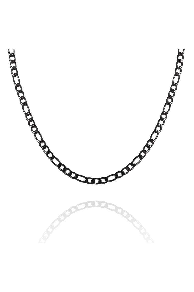 Figaro Chain Necklace, Main, color, Black