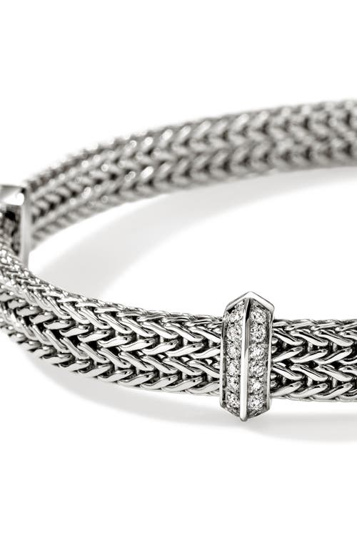 John Hardy Icon Link Diamond Station Bracelet In Silver