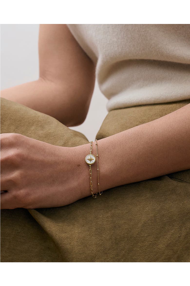 Gold Polaris Mother of Pearl Locket Bracelet, Alternate, color, Mother of Pearl