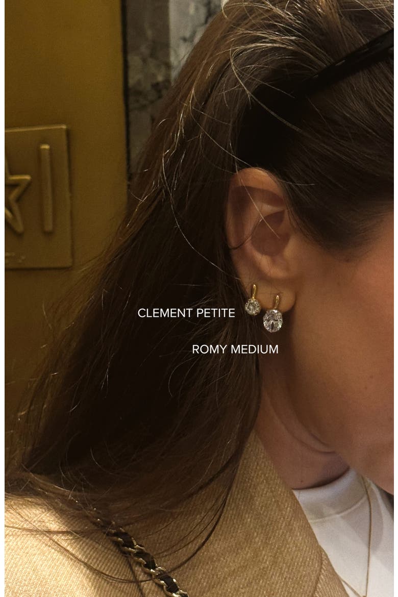 The Romy Earrings, Alternate, color, Crystal / Gold