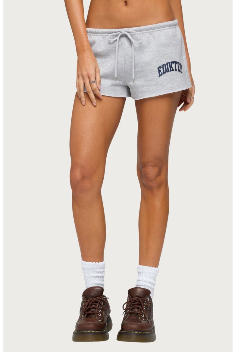 Sporty Babe Logo Micro Shorts, Main, color, GRAY-MELANGE