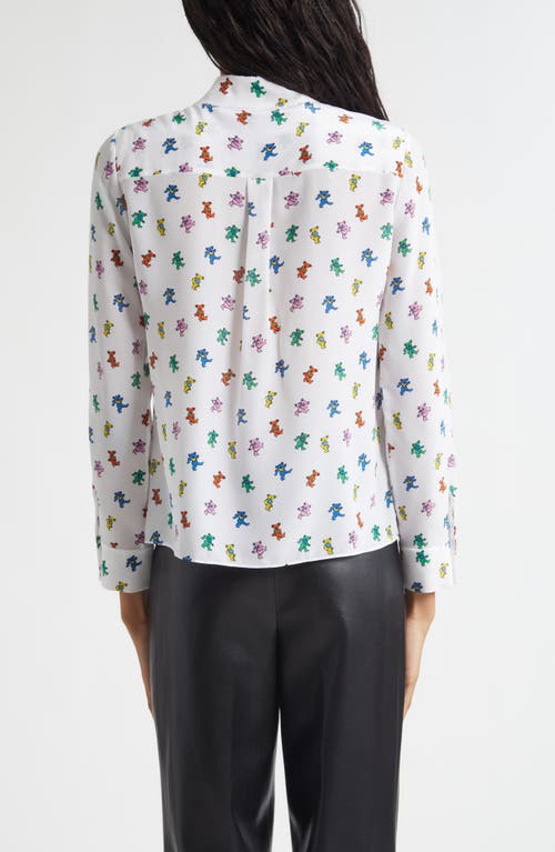 Alice And Olivia Alice + Olivia X Grateful Dead Willa Print Silk Button-up Shirt In Multi