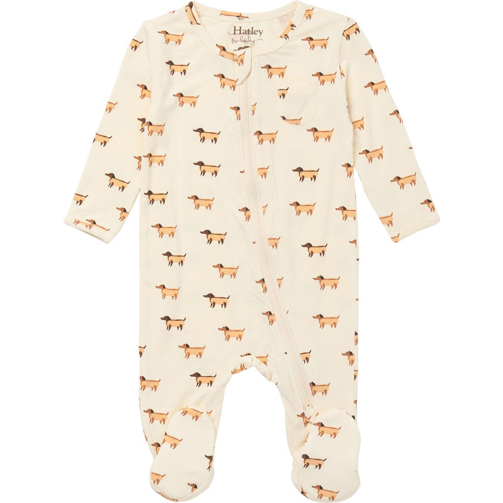 Shop Hatley Mini Hot Dogs Zip Footie In Pristine