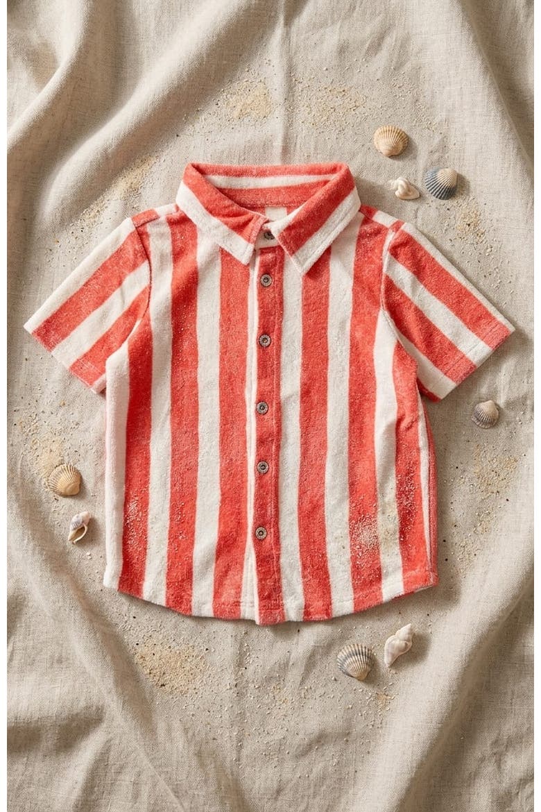 Jerry Short Sleeve Buttondown, Alternate, color, Red Stripe