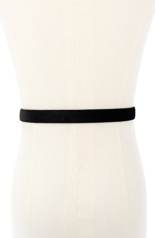 Kurt Geiger London Crystal Embellished Bow Velvet Belt In Black