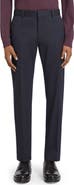 ZEGNA Flat Front Stretch Cotton Gabardine Trousers