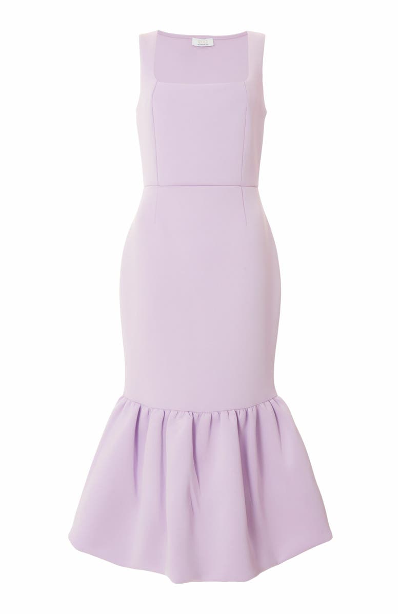 QUIZ Scuba Foam Square Neck Bubble Hem Maxi Dress, Alternate, color, 