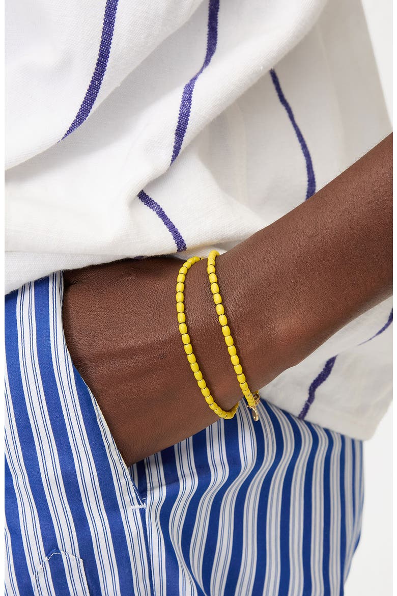 Enamel Barrel Chain Bracelet, Alternate, color, YELLOW