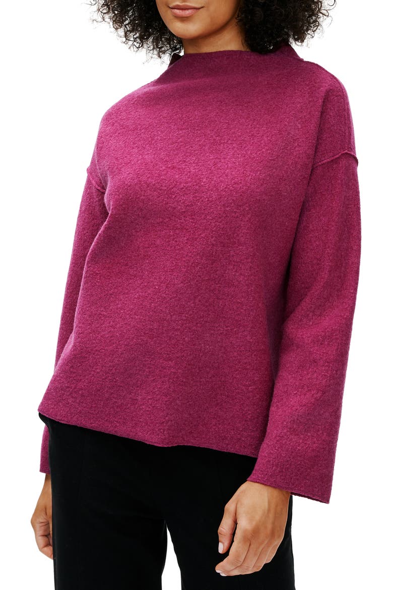 Boiled Wool Box Top, Alternate, color, MAGENTA