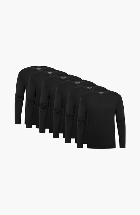 Long Sleeve Henley (6 Pack)