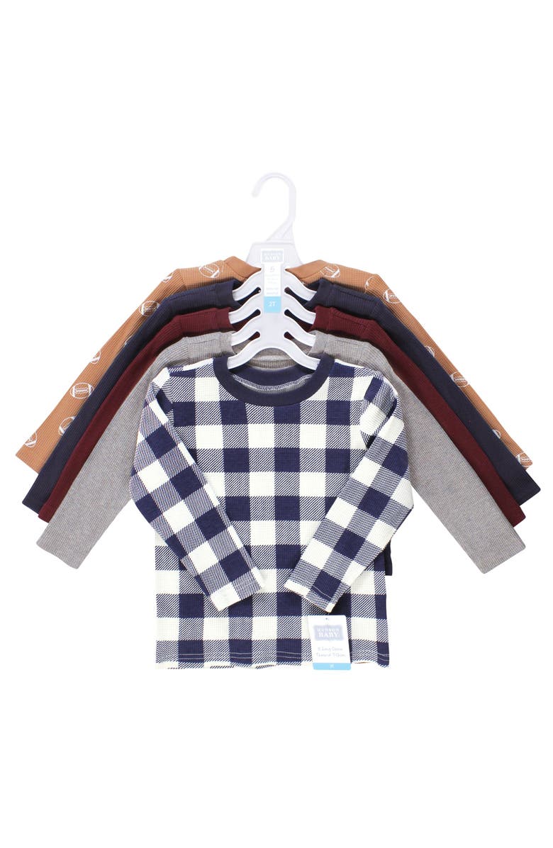 Hudson Baby Warm Long-Sleeve T-Shirt Collection 5-Pack, Alternate, color, Football
