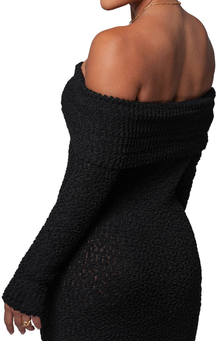 JLUXLABEL Olivea Bouclé Long Sleeve Off the Shoulder Sweater Dress, Alternate, color,