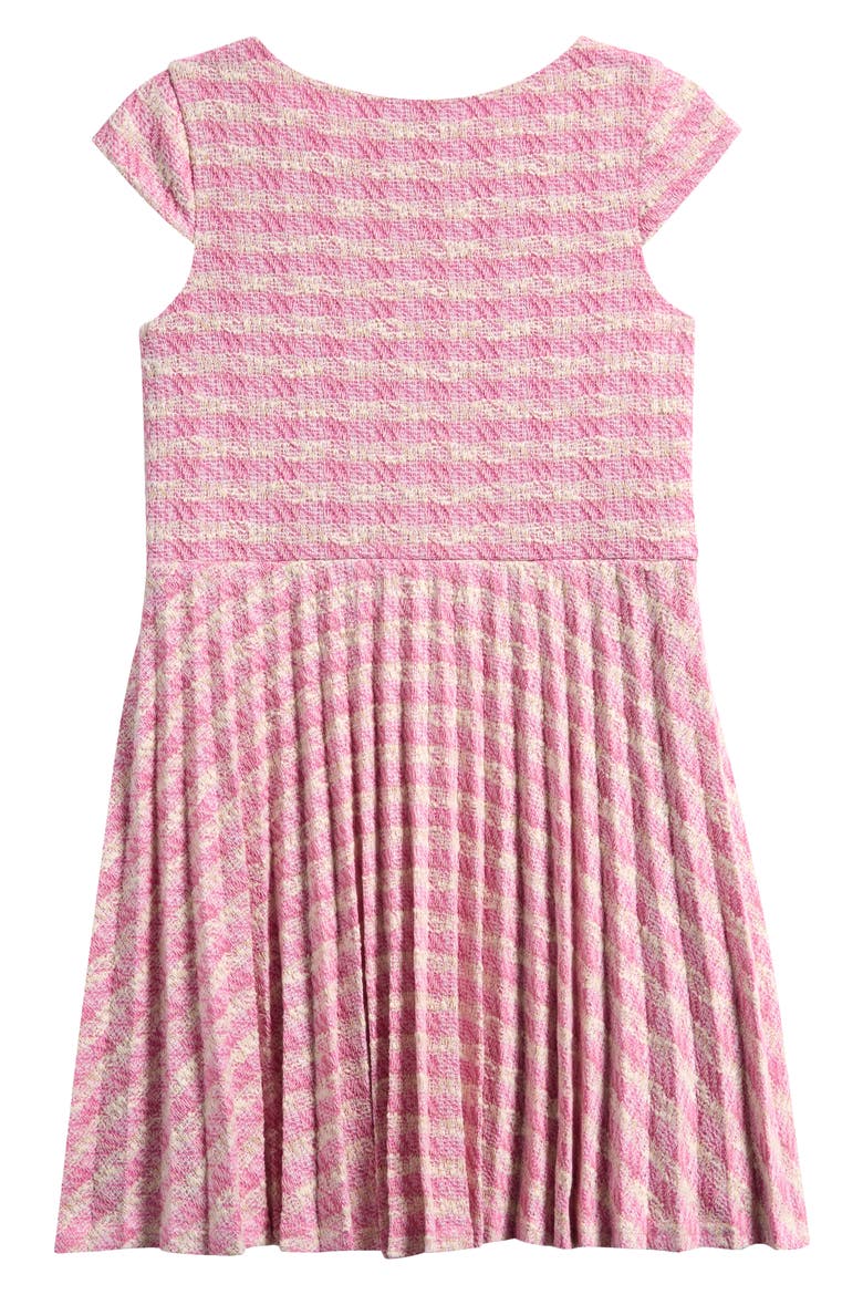 Kids' Pleated Skater Dress, Alternate, color, DARK PINK