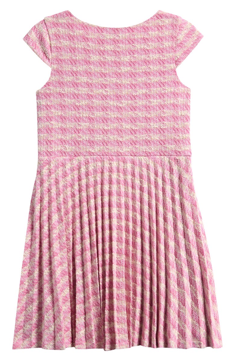 Ava & Yelly Kids' Pleated Skater Dress, Alternate, color, Dark Pink