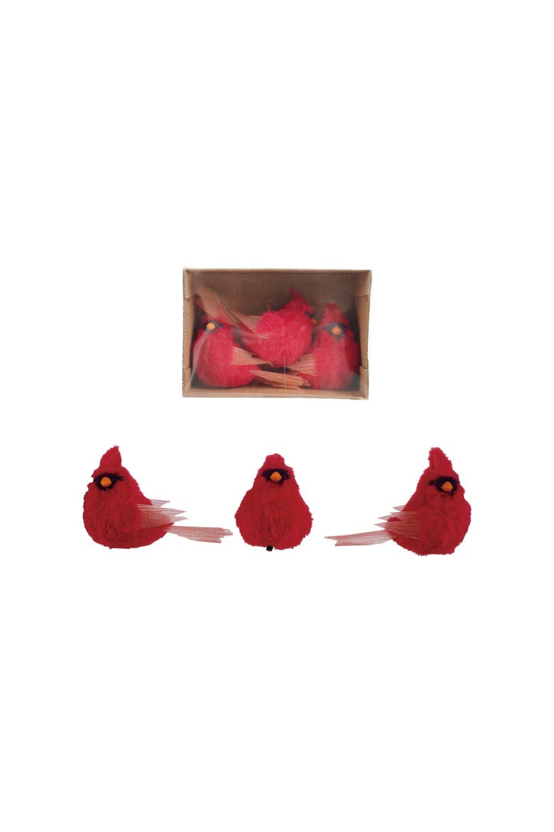 Cardinal Glitter Clip-On Ornaments, Fabric & Foam Set, Alternate, color, Red