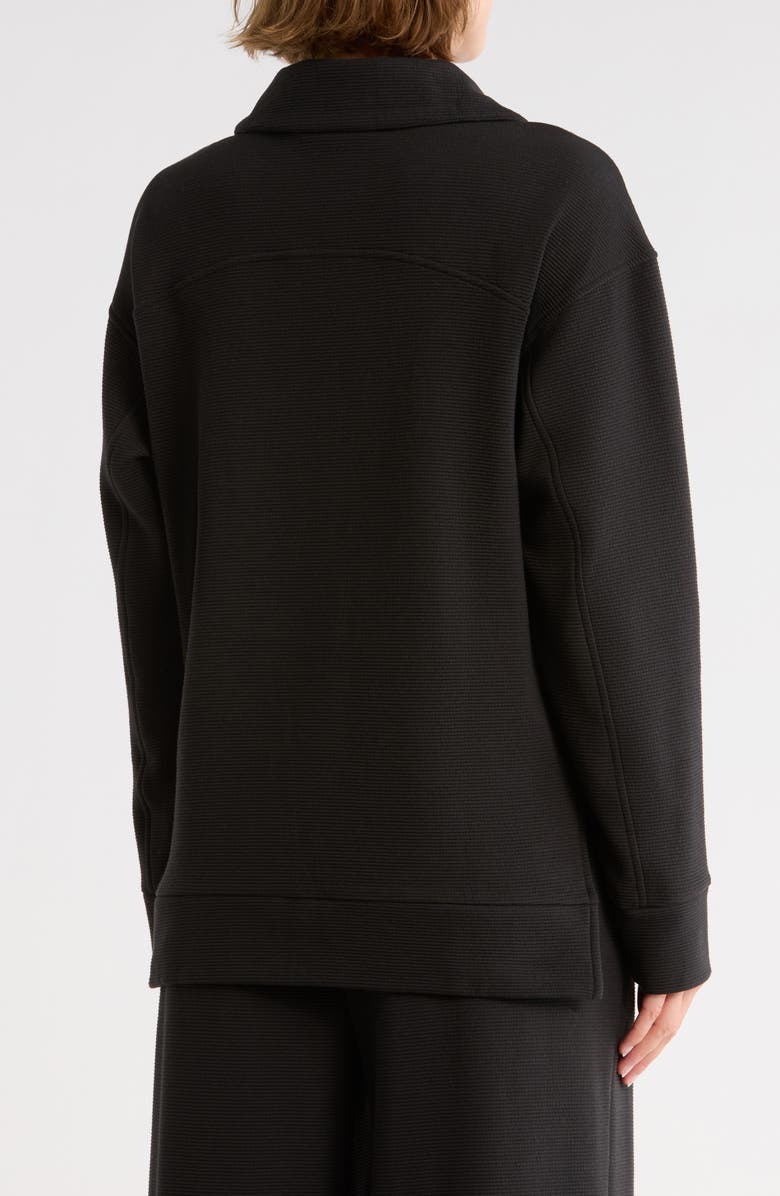 Z by Zella Unwind Ottoman Half Zip Pullover, Alternate, color, Black