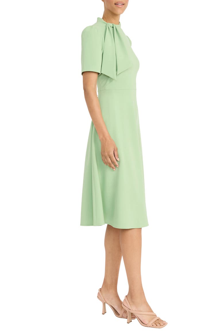 Short Sleeve Necktie Midi Dress, Alternate, color, FAIR GREEN