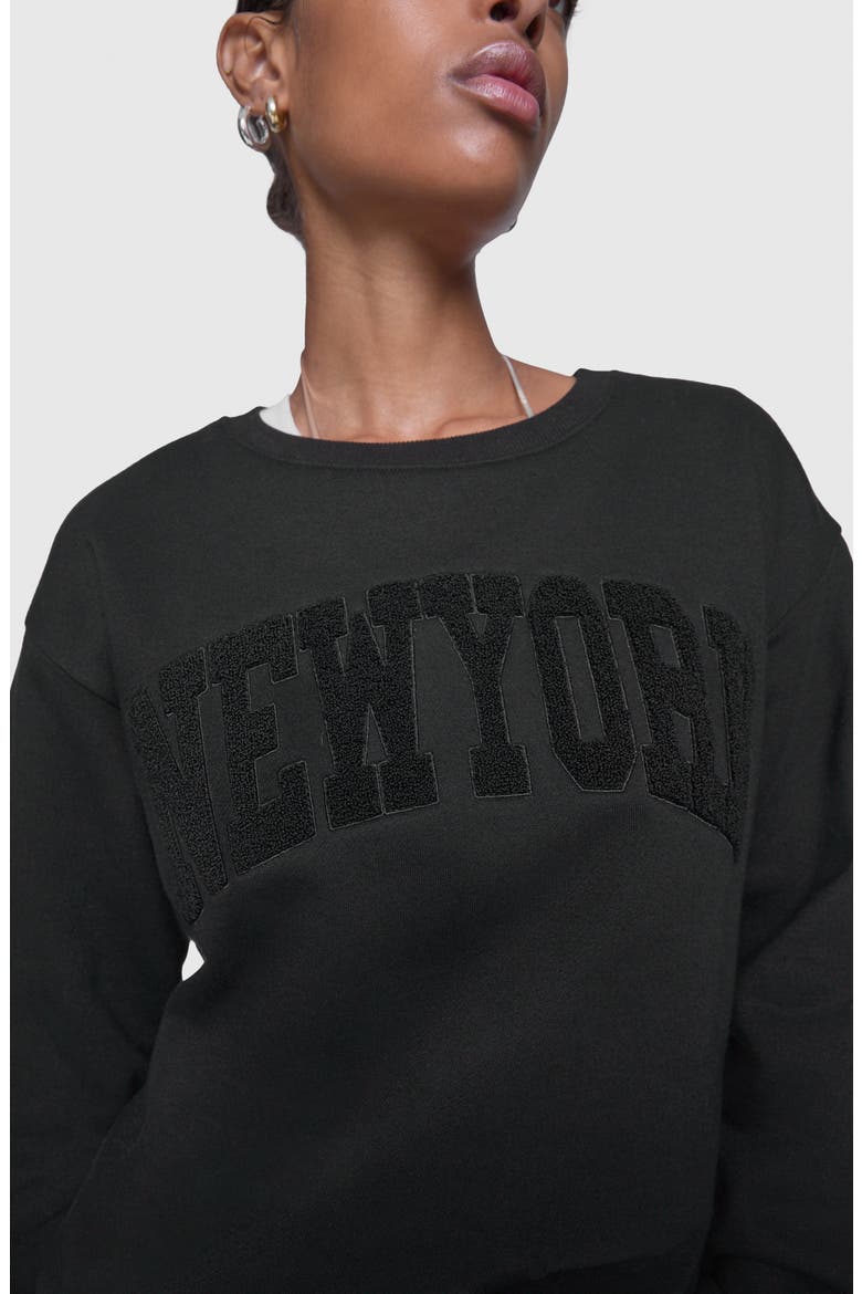 New York Crewneck Sweatshirt, Alternate, color, TRUE BLACK