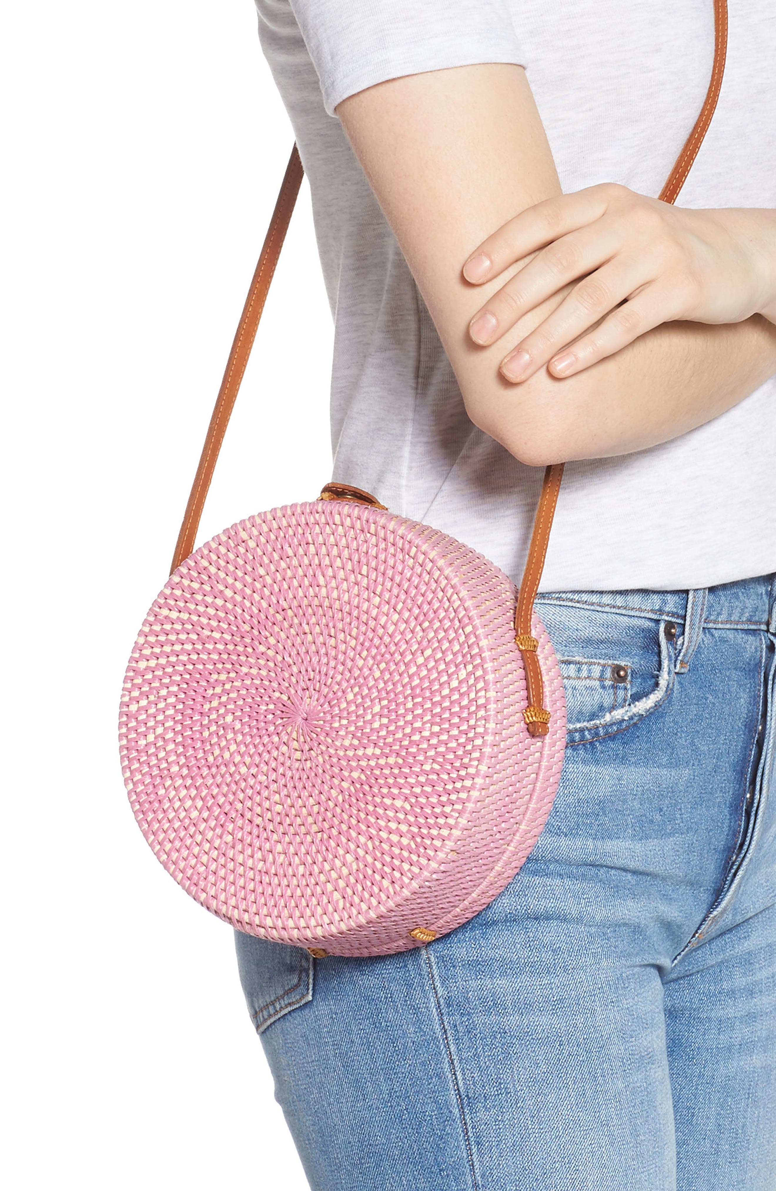 Nordstrom Woven Rattan Canteen Bag, Alternate, color, 