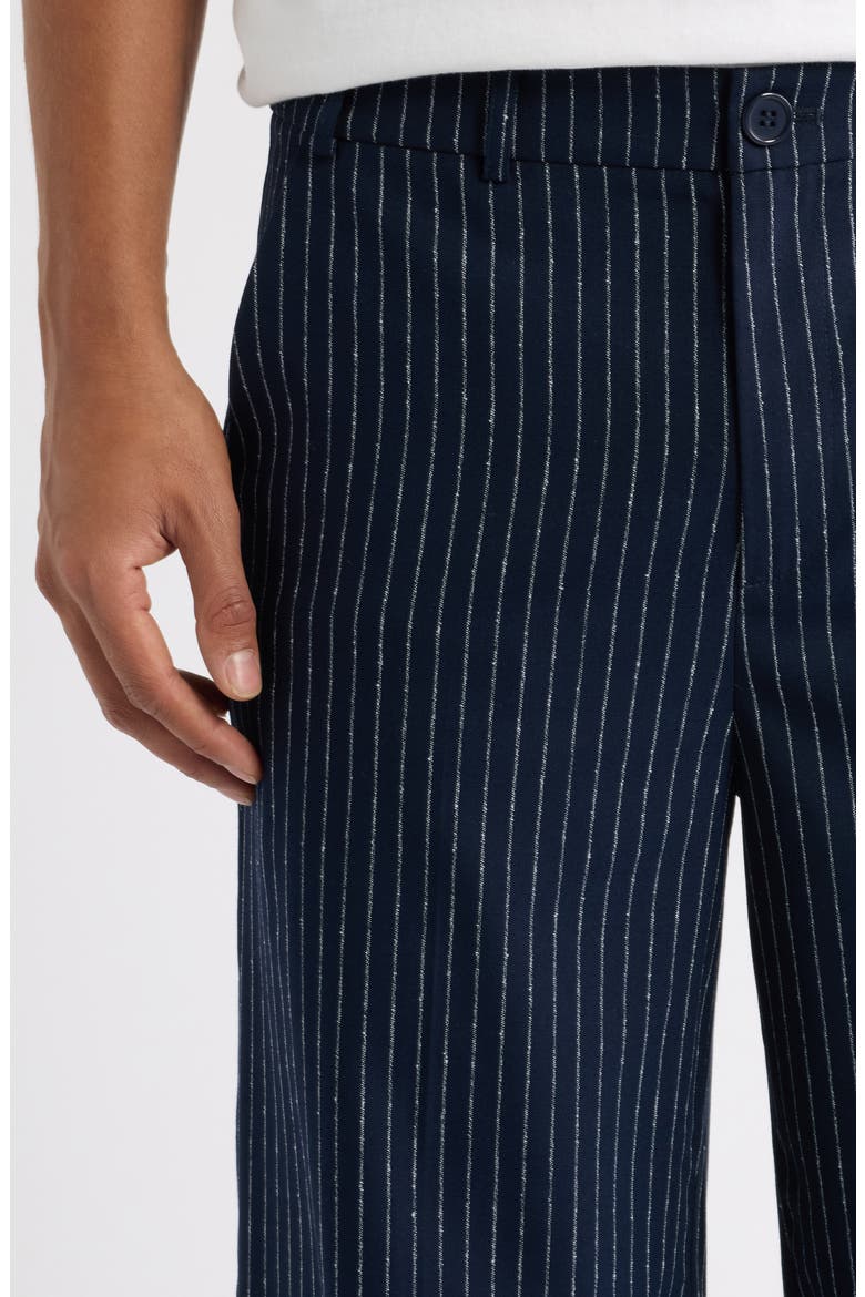 Pinstripe Trousers, Alternate, color, NAVY