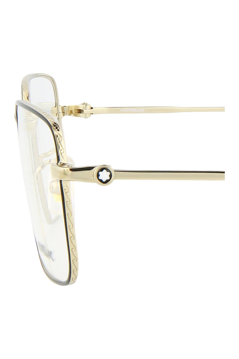 56mm Square Optical Glasses, Alternate, color, GOLD TRANSPARENT