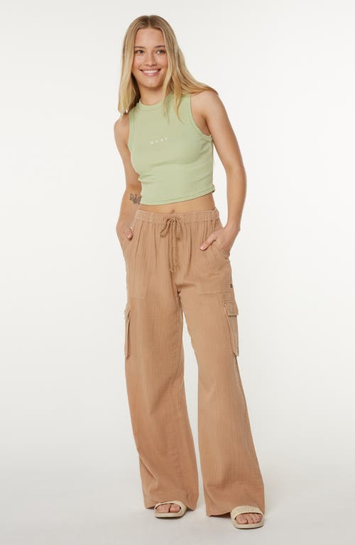 Roxy Roxify Crop Rib Tank Top In Green