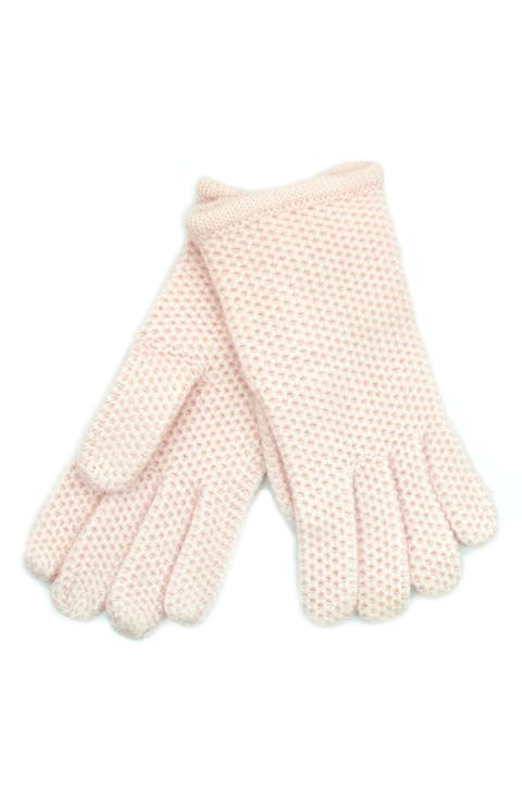 Honeycomb Knit Wool Blend Gloves