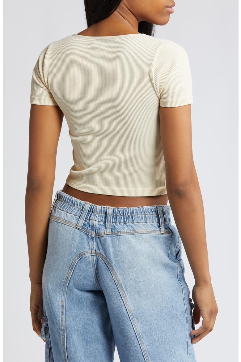 Seamless Square Neck Rib Crop Top, Alternate, color, BEIGE ANGORA